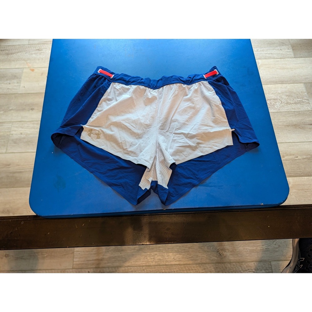 Under Armour HeatGear Womens Blue White Running Shorts Medium NM9465TK00126